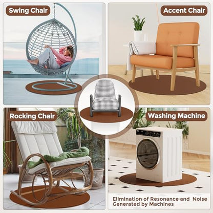 Non Slip Recliner Pad for Hardwood Floors, Round Under Recliner Mat,Anti Slip Furniture Pad to Keep Recliner From Sliding,Recliner Floor Protector,Recliner Slide Stopper to Prevent Chair Sliding Brown - size: Round-brown