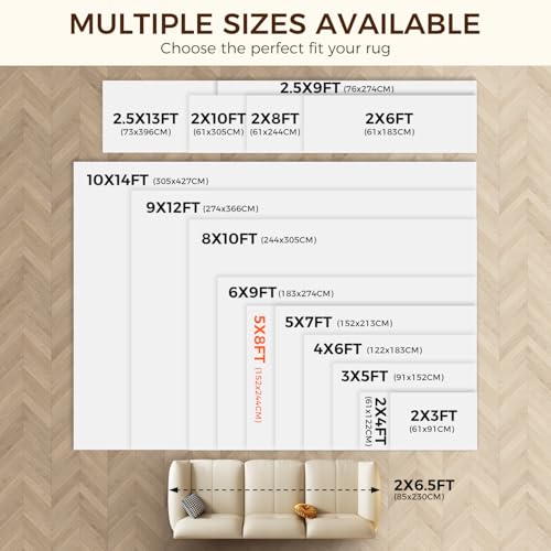 BAGAIL BASICS 5 x 8 FT Rug Pad Gripper for Hardwood Floors, Non Slip Rug Pads for Area Rugs, Extra Thick Under Rug Padding, Protect Your Rugs & Floors - size: 5' x 8' (Rectangular)