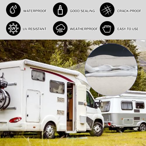 RV Roof Sealant 12Pack, Self-Leveling Lap Sealant for RV Roofs,White RV Caulking Sealant Lap Sealant for Camper Trailer Roof Window, Waterproof RV Silicone Sealant Roofing Repair Kit - style: Self Leveling 12 Packs