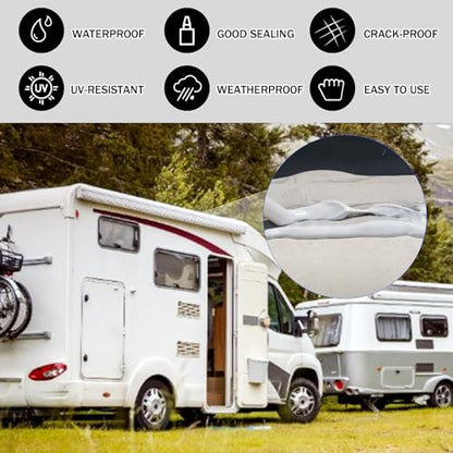 RV Roof Sealant 12Pack, Self-Leveling Lap Sealant for RV Roofs,White RV Caulking Sealant Lap Sealant for Camper Trailer Roof Window, Waterproof RV Silicone Sealant Roofing Repair Kit - style: Self Leveling 12 Packs