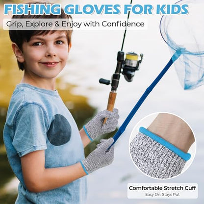 HANDLANDY Kids Cutting Gloves, Food Grade Safety Gloves for Cooking, Fishing, Whittling, Wood Carving - size: X-Small