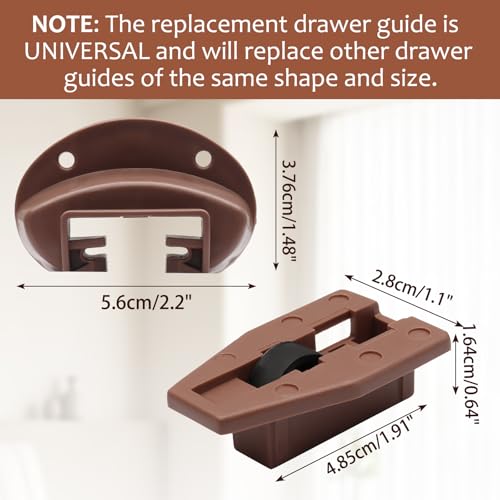 16 Sets Drawer Slides Replacement, Compatible with Kenlin Rite-Trak II Drawer Track Guide Repair Kit for Dresser/Nightstand Drawers with Screws - size: 16 Sets, style: NO Metal Back Plate