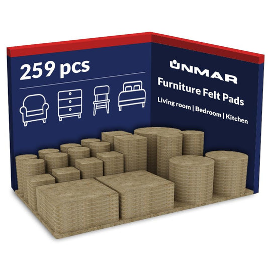 Furniture Felt Pads Brown 259 Pcs Strong Self Adhesive Protectors for Hardwood Floors Laminate Flooring Furniture Feet Chair Legs Table Cabinet Couch Non Scratch Peel Stick Felt Pad Set for All Floors - size: 259 pcs. Brown