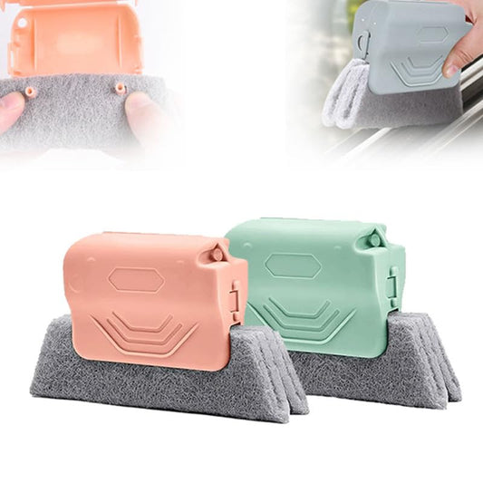 Magic Window Track Cleaner, 2024 New Window Groove Cleaning Brush Tools Set, Creative Cleaner Brushes Tools for Window lides Gaps, Sliding Door Track, Tile Lines Shutter Car Vents (Green+Pink) - color: Green+pink