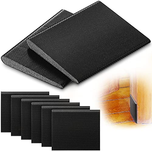 Jetec 6 Peices Self-Adhesive Door Corner Seals, Gap Filler Seal Strip Weather Stripping Draft Stopper Door Frame Seal Corner Foam for Weather Protection Isolation of Noise(Black) - color: Black