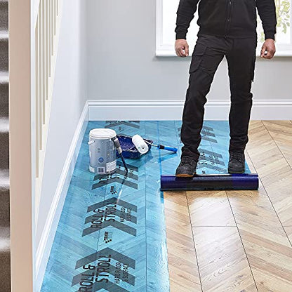 Everbuild Roll & Stroll Hard Surface Protector – Self-Adhesive – Totally Waterproof – Transparent Blue – 600mm x 25m