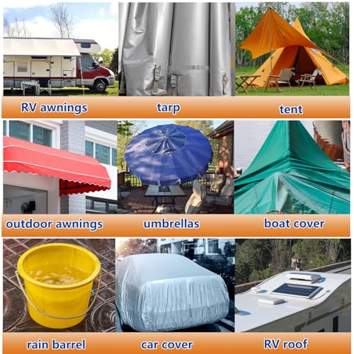 WENSSKKU Clear Repair Tape for Awning, Tarp, Canvas, Fabric, RV Roof, Underbelly, Boat Covers, Sail, Tent etc, Outdoor Repair Tape Heavy Duty, Thickened,Waterproof - size: Medium