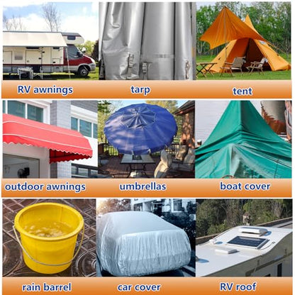 WENSSKKU Clear Repair Tape for Awning, Tarp, Canvas, Fabric, RV Roof, Underbelly, Boat Covers, Sail, Tent etc, Outdoor Repair Tape Heavy Duty, Thickened,Waterproof - size: Medium