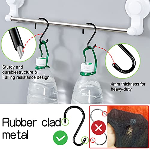 DINGEE 4 Inch 12 Pack S Hooks - Heavy Duty, Large Rubber Coated Black Non Slip Metal Hooks for Closet, Garden, Jeans, Plants, Jewelry, Pot, Pan, Cups, Towels - color: Black, size: 4 Inch-12 Pack