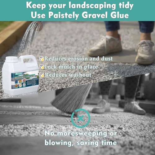 Rock Glue for Landscaping, Fast Drying Lockdown Sticky Rock Glue, Reliable and Non-Toxic Gravel Binder for Rocks, and Pea Gravel, Lasts up to 12-24 Months