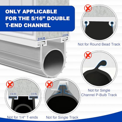 DGSL Garage Door Seals Bottom Rubber，Weather Stripping Sealing Strip Replacement, Universal Weatherproof Threshold Buffering (Grey, 16Ft) - color: Grey-Aluminum Track, size: 16 Ft