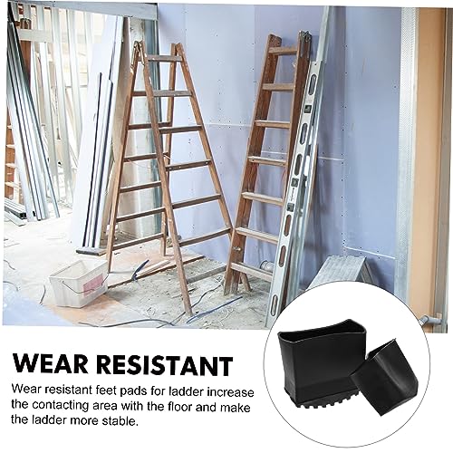 Tofficu 4pcs Non-Slip Rubber Ladder Foot Pads for Home Use Durable Protective Mats to Prevent Slipping Floor Protection for Tiles and Carpets and Stable