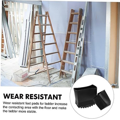 Tofficu 4pcs Non-Slip Rubber Ladder Foot Pads for Home Use Durable Protective Mats to Prevent Slipping Floor Protection for Tiles and Carpets and Stable