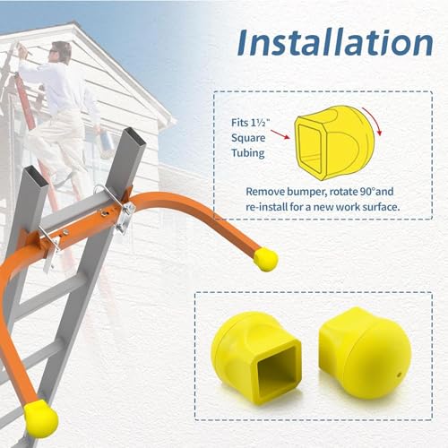 Ladder Stabilizer Bumpers Fit for Werner Extension Ladder Stabilizer Pads, Ladder Standoff Rubber End Caps Replacement Non-Slip Ladder Stabilizer Rubber Feet - Improving Stability and Safety - 4 Pack
