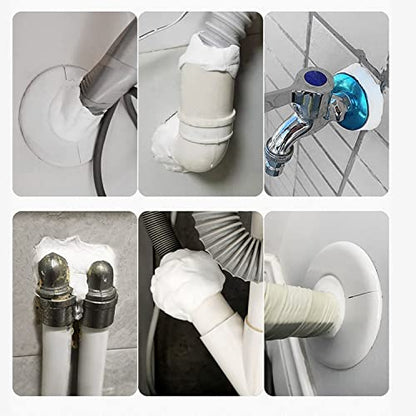Waterproof Duct Seal Repair Sealing Clay 4 Pack White Moldable Silicone Putty, Quick Mending Mud for Pipe Connection, Wall Hole, Air Conditioning Holes (4)