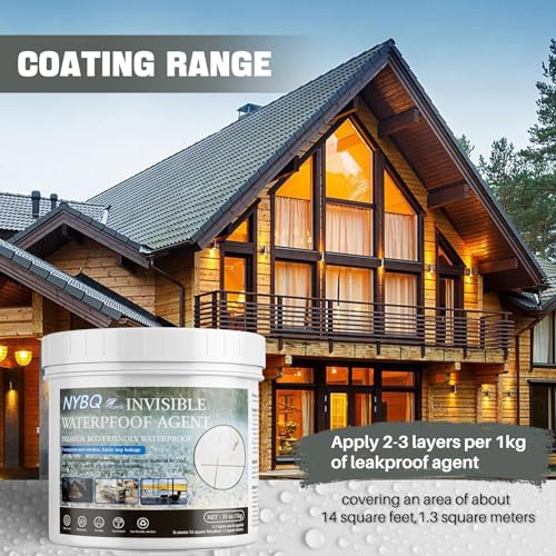 NYBQ Waterproof Sealant Coating 35oz, Transparent Invisible Waterproof Agent, Super Strong Anti-Leakage Polyurethane Coating for Bathroom, Roofs, Kitchen, Patio, Walls, Indoor & Outdoor - size: 35OZ