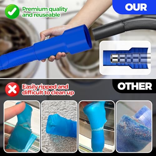 Holikme 2 Pieces Dryer Vent Cleaner Kit, Dryer Lint Vacuum Attachment and Flexible Dryer Lint Brush, Dryer Vent Vacuum Hose Attachment,Dark Blue - color: Dark Blue