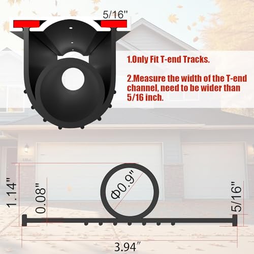 Garage Door Seals Bottom Rubber - Garage Door Weather Stripping Bottom Seal Kit Seal Strip Replacement with 5/16" T Ends, Weatherproof Garage Door Seals Prevent Drafts, Water & Dust - size: No track - 20 Feet