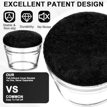 Chunful 32 Pcs Chair Leg Floor Protectors TPE Classroom Chairs & Desks Leg Covers with Quiet Felt Sliders Prevent Floor Scuffs & Scratches Desks Foot Caps Pads Teacher Classroom Supplies (Black) - color: Black