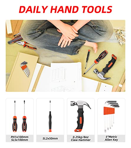 Tool Sets Household Tool Kit 15-Piece,General Home/Auto Repair Tool Set with Hammer, Pliers, Screwdriver Set and Toolbox Storage Case - Perfect for Homeowner, Diyer, Handyman (15-Piece)… - style: 15 Piece