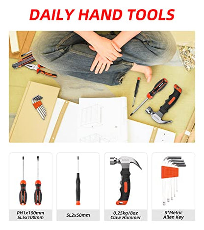 Tool Sets Household Tool Kit 15-Piece,General Home/Auto Repair Tool Set with Hammer, Pliers, Screwdriver Set and Toolbox Storage Case - Perfect for Homeowner, Diyer, Handyman (15-Piece)… - style: 15 Piece