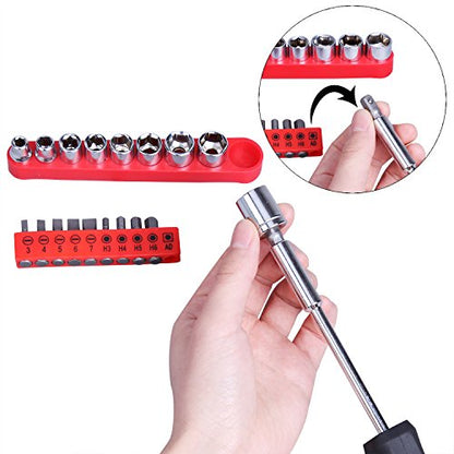 Cartman 148 Piece Automotive and Household Tool Set Perfect for Car Enthusiasts and DIY Home Repairs - color: Red