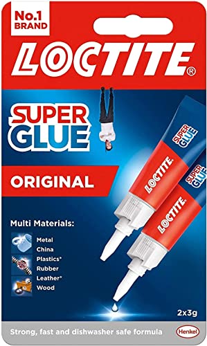 Loctite Universal, Strong All Purpose Super Glue for Repairs, Clear Glue Liquid for Various Materials, Easy to Use Instant Super Glue, 2 x 3g