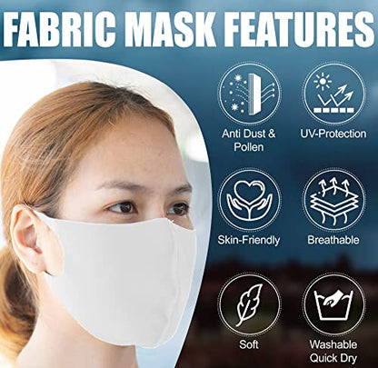 10 PACK Face Covers with Elastic Ear Loop Cover Full Face Anti-Dust, Unisex, Washable and Reusable for Men and Women, soft on the face and skin (Colorful) - style: Adults Colorful