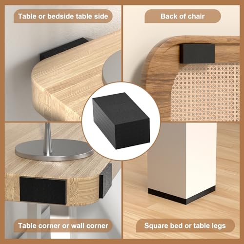 Headboard Stoppers，25Pcs Furniture Pads，10Pcs(0.6" Thick) + 15Pcs(0.2" Thick) EVA Foam Headboard Stoppers for Wall, from Chair BackFurniture Bed to Prevent Sliding BumpersGap Filler, Protect Walls. - size: black