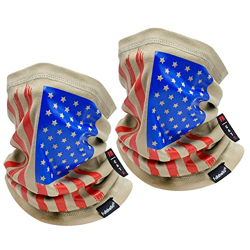 Fullsheild FR Flame Resistant Face Mask Full Cover Neck Gaiter Snood for Welding Hunting Army Military Working - color: American Flag-2pack