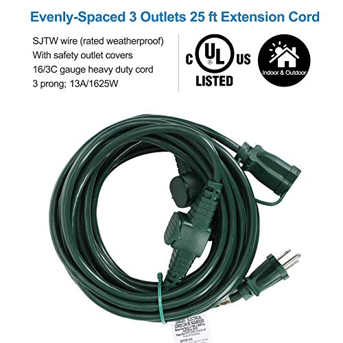DEWENWILS 25 Ft Outdoor Extension Cord