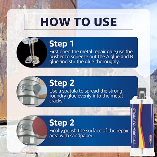 Strong Foundry Glue for Metal Repair,High Temperature Resistant Casting Repair Adhesive,Metal Repair Glue,Liquid Welding Filler for Metal Defects and Repairs 2PCS