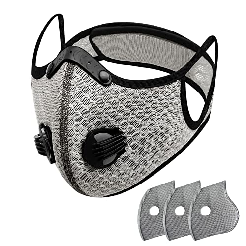 FULIER Dust Face Mask Anti-Fog Outdoor Cool Sports Mask Reusable Face Protection - color: Grey