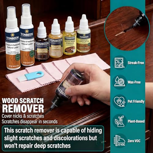 Wood Furniture & Floor Scratch Remover Repair Kit,12 PCS Professional Hardwood Furniture Cleaner Restore Care Set - Eraser Scratch, Covers Nicks, Scuffs & Dogs, Cats Scratches, Marks & Minor Defects