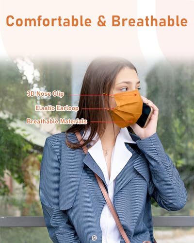 Face Masks Disposable 100 Pack, 4 Ply ASTM Level 3 Medical Grade, Breathable for Adult Outdoor Protection, Individually Wrapped for Home, School & Office, Golden Grove - color: Golden Grove
