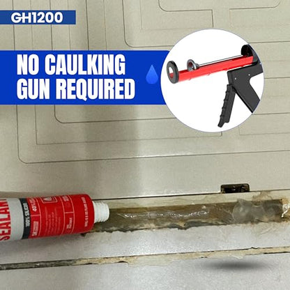 GH1200 18 ML x 8 PCs Silicone Caulk Clear Silicone Sealant Waterproof, Kitchen & Bathroom Caulk - Shrink & Crack Proof - Pocket-Friendly Small Size Indoor & Outdoor Use Silicone Glue - Strong Caulking - style: 18ML x 8PCs Clear Sealant