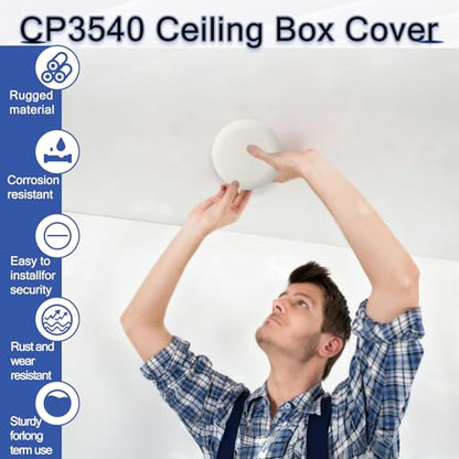 2 Pcs CP3540 Ceiling Cover Plate, Round Electrical Box Cover for 3.5-4 Inch Holes, Wall Smog Detector Light Fan Fixture Hole Concealer - color: 2Pcs CP3540