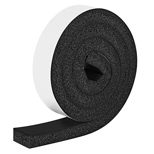 Foam Strips with Adhesive, 2 Inch Wide X 1 Inch Thick, Neoprene Weather Stripping High Density Foam Closed Cell Tape Seal for Doors and Windows Insulation, Total 6.5 Feet Long - color: Adhesive, size: 6.5Ft x2 in x 1 in