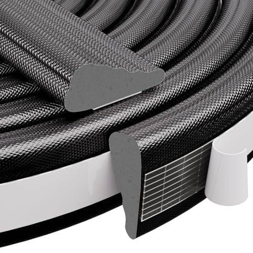118 Inch Wedge-Shape Weather Stripping Door Seal,Windows and Doors Insulation for Winter,Self Adhesive Insulation Tape for Exterior Front Door,Noise Cancelling,Draft Seal Blocker,Black - color: Black, size: 118"