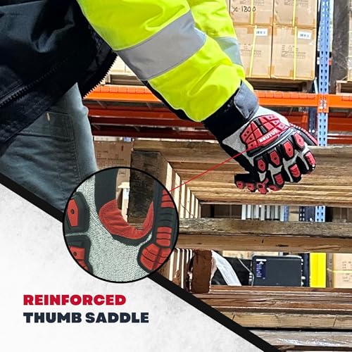 Cestus Brutus HD, Level A7 Cut Resistant Work Gloves, Impact Gloves, Nitrile Coated, Touchscreen, Puncture Resistant - size: 3X-Large