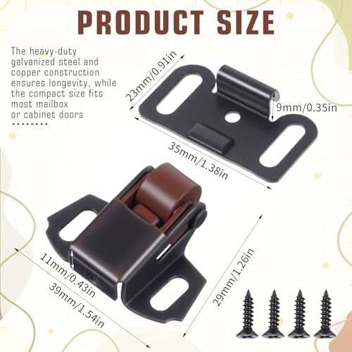2Pack Mailbox Replacement Roller Catch Latch, Mailbox Latch Replacement Kit, Roller Wheel Spring Cabinet Latches, Rollers Cabinet Latchs for Cabinets Doors RV Latches Camper Kitchen