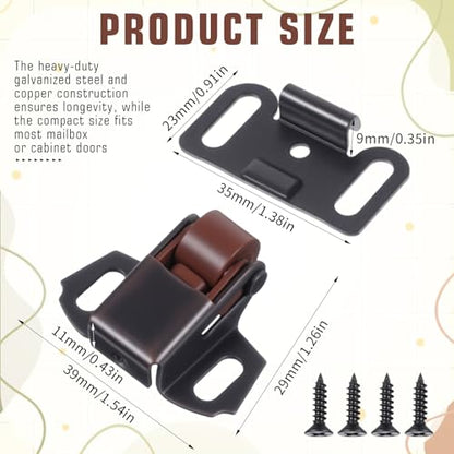 2Pack Mailbox Replacement Roller Catch Latch, Mailbox Latch Replacement Kit, Roller Wheel Spring Cabinet Latches, Rollers Cabinet Latchs for Cabinets Doors RV Latches Camper Kitchen