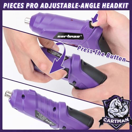 CARTMAN 149-piece Tool Set with Purple Cordless Screwdriver Essential Household Tool Box Hand Tool Kit - style: 149 PURPLE