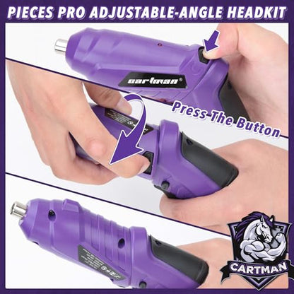CARTMAN 149-piece Tool Set with Purple Cordless Screwdriver Essential Household Tool Box Hand Tool Kit - style: 149 PURPLE