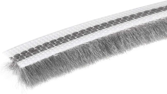 Brush Weather Stripping 7mmx6mm Self Adhesive Sealing Windproof Seal Strip Length 15M Weatherstrip Sweep Brushes for Door Window Gray - color: Length 15M, size: 7mmx6mm