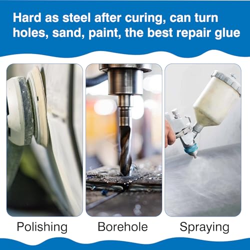 Professional Metal Repair Epoxy Glue, 1.6 Oz Heavy Duty Weld - Strongest for Metal, Aluminum, Steel, Stone, Plastic - All Purpose Adhesive