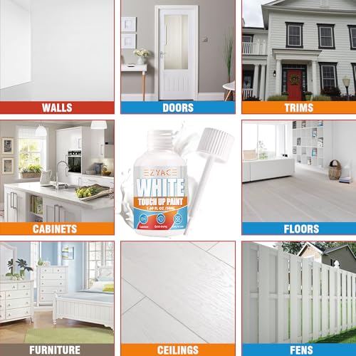 White Touch Up Paint Pen, White Paint for Wall, Door, Cabinets, Furniture, Enamel, Appliance(Semi-Gloss, 50ML)