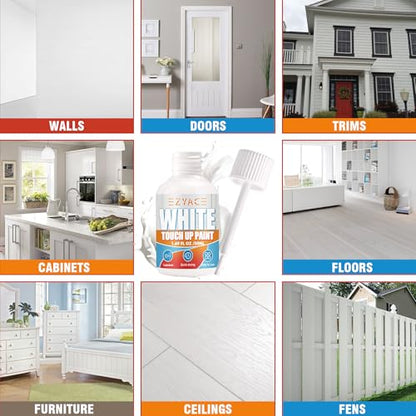 White Touch Up Paint Pen, White Paint for Wall, Door, Cabinets, Furniture, Enamel, Appliance(Semi-Gloss, 50ML)