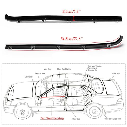 4PCS Window Moulding Trim Weatherstrip Kit, Inner & Outer Window Seal Belt Compatible with 1987-1996 Ford F150 F250 F350 Bronco & 1997 F150 Old Body Style (OBS), Replace E7TZ1521452A