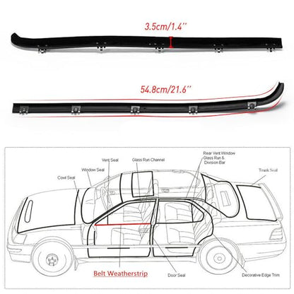 4PCS Window Moulding Trim Weatherstrip Kit, Inner & Outer Window Seal Belt Compatible with 1987-1996 Ford F150 F250 F350 Bronco & 1997 F150 Old Body Style (OBS), Replace E7TZ1521452A